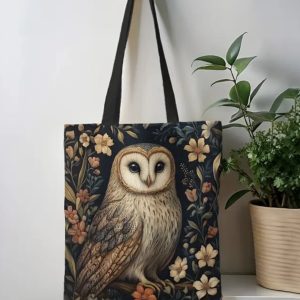 Owl tote bag - Floral design